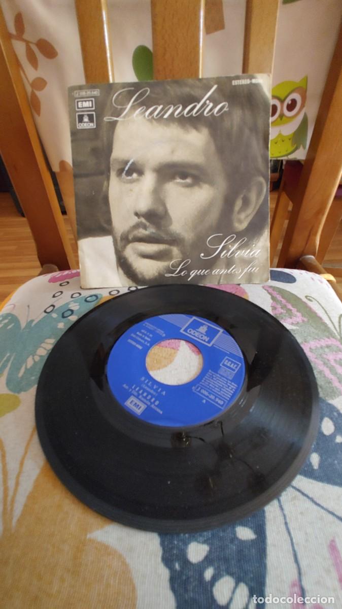 Discos de vinilo: LEANDRO-SINGLE SILVIA/LO QUE ANTES FUI - Foto 1