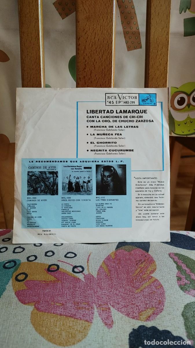 Discos de vinilo: LIBERTAD LAMARQUE-EP MARCHA DE LAS LETRAS +3 - Foto 2