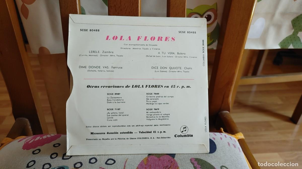Discos de vinilo: LOLA FLORES-EP LERELE +3 - Foto 2