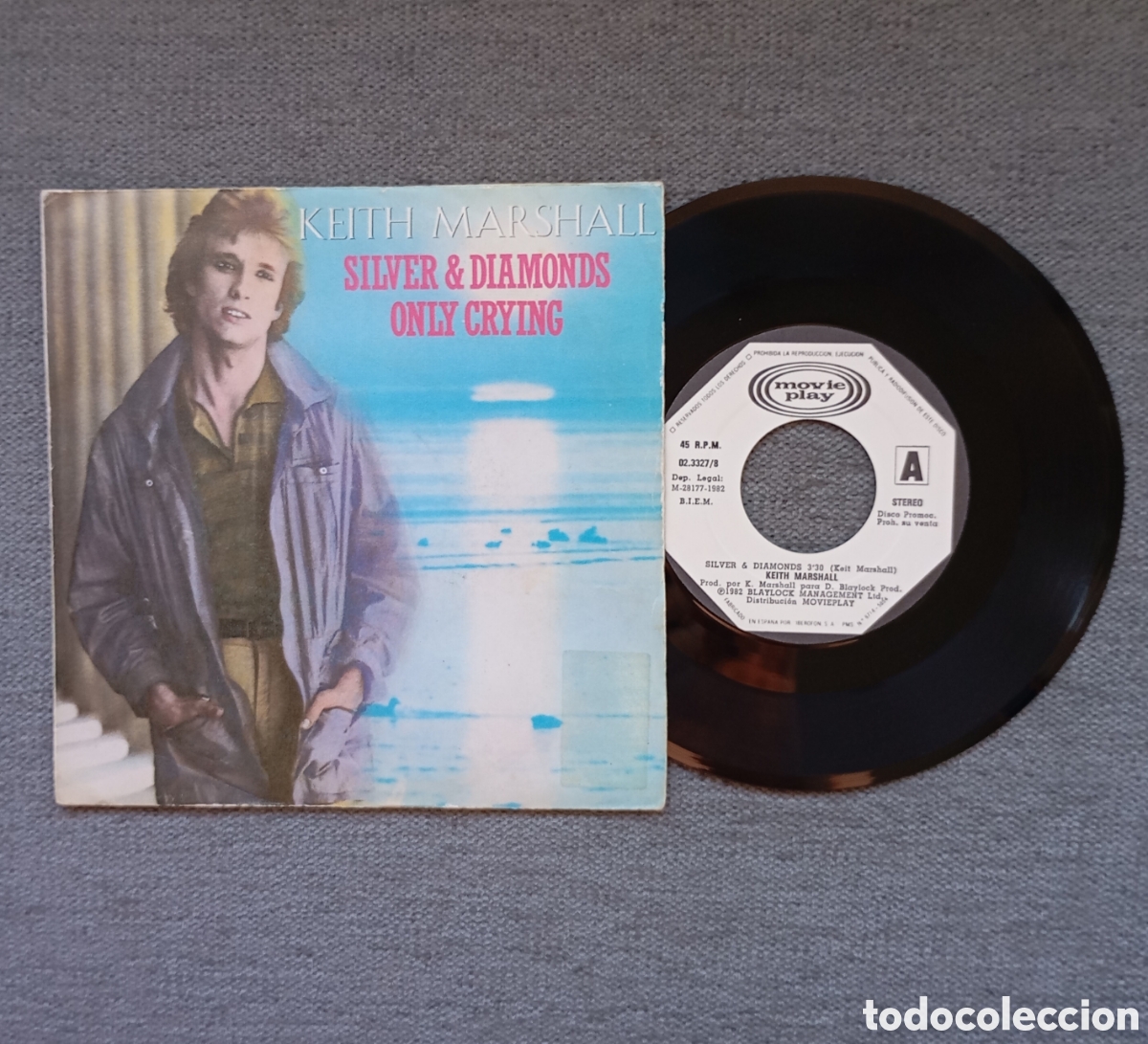 Discos de vinilo: Keith Marshall. Silver & Diamonds/ Only Crying. Single 7&rdquo;Promo, a&ntilde;o 1982. - Foto 1