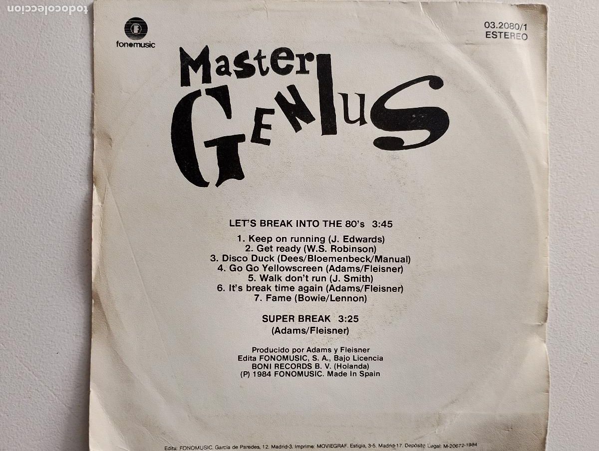 Discos de vinilo: master genius, let,s break , - Foto 2