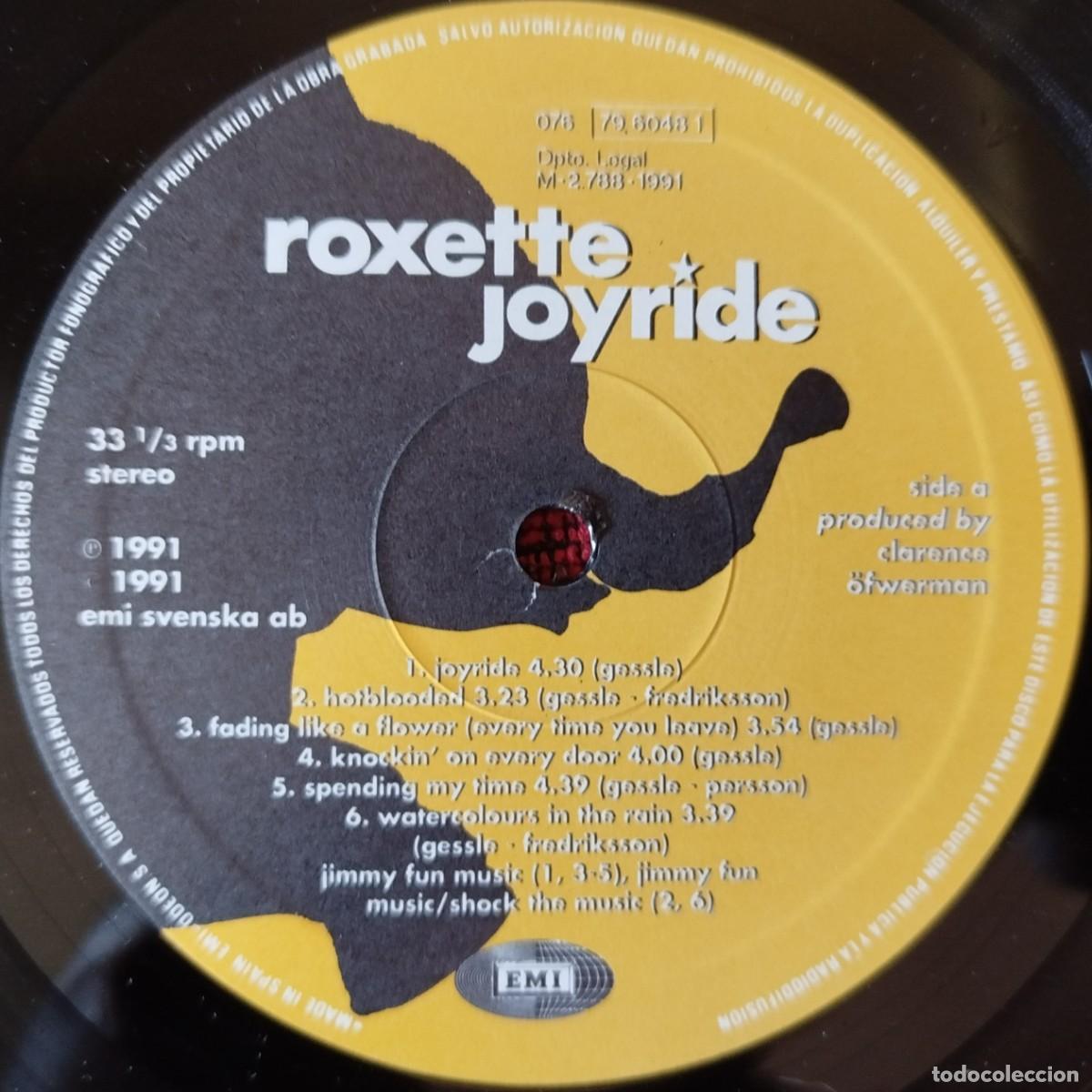 Discos de vinilo: ROXETTE ** Joyride ** VINILO LP 1991 CON ENCARTE - Foto 3