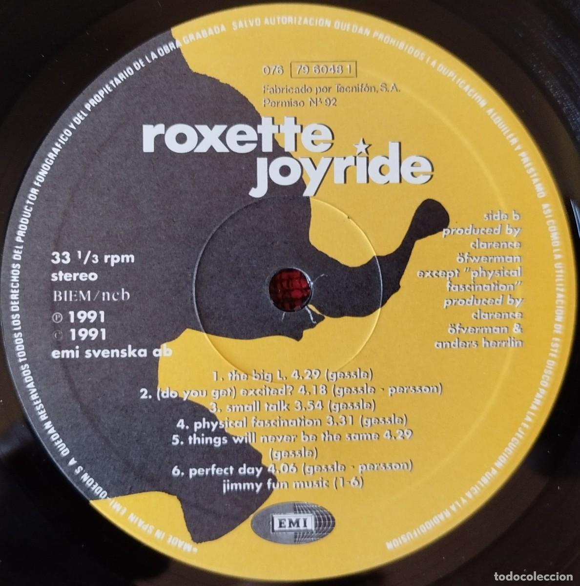 Discos de vinilo: ROXETTE ** Joyride ** VINILO LP 1991 CON ENCARTE - Foto 4