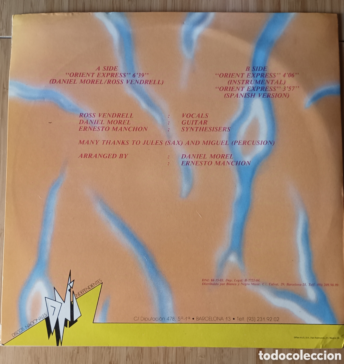 Discos de vinilo: Maxisingle JUNKEL &rdquo;Orient Express&rdquo; 1984 Synth-pop - Foto 2