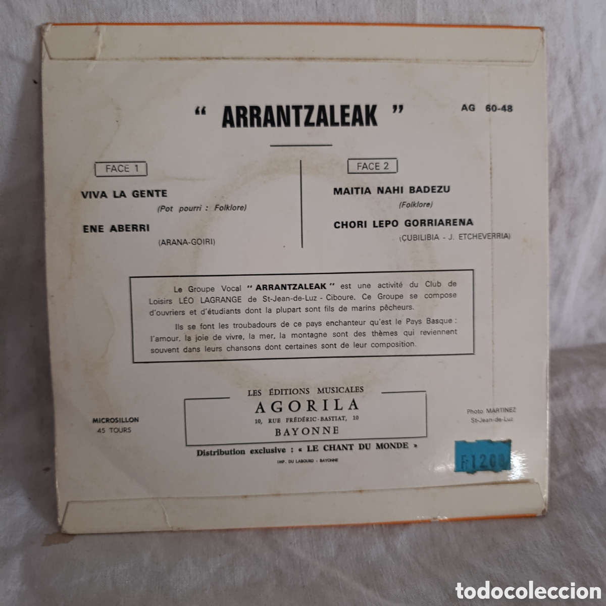 Discos de vinilo: ARRANTZALEAK, EPs en Euskera - Foto 2
