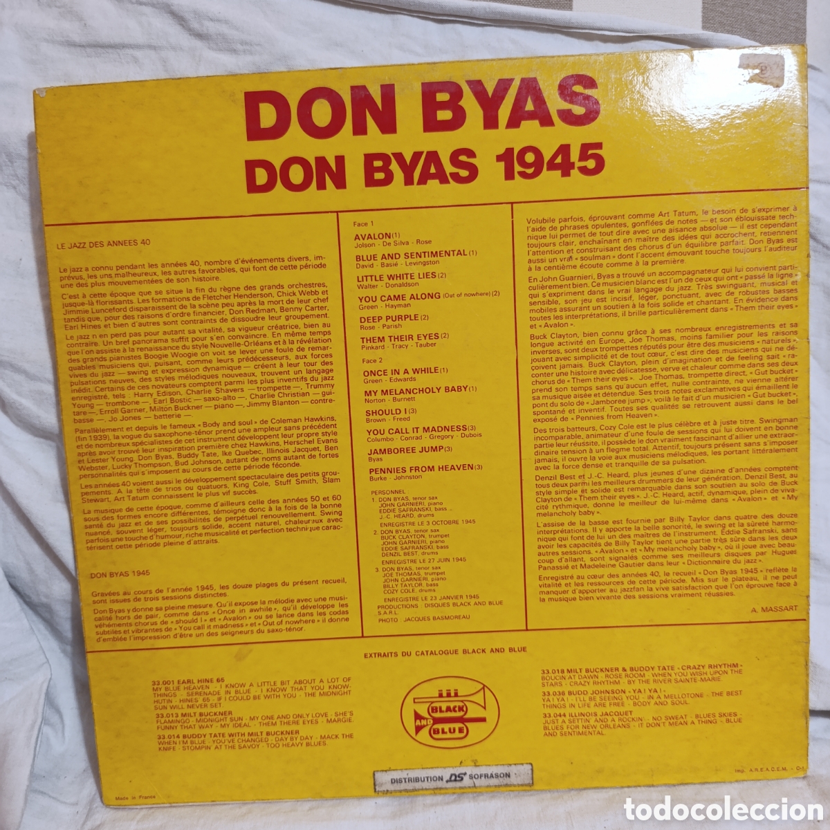 Discos de vinilo: DON BYAS 1945, JAZZ, SAXO - Foto 2