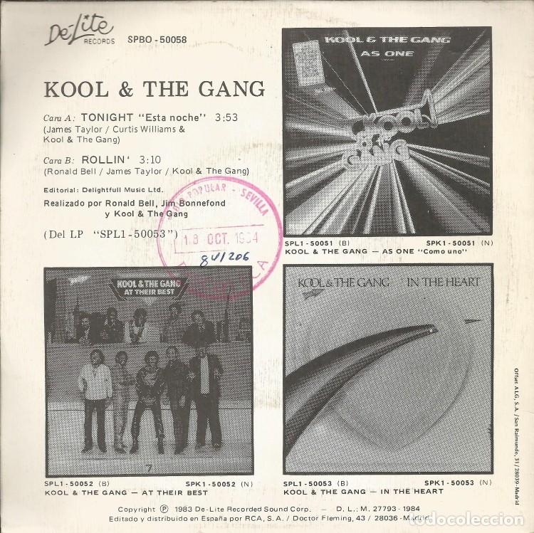 Discos de vinilo: KOOL AND THE GANG &middot;&middot;&middot; Tonight / Rollin - (Single) - Foto 2
