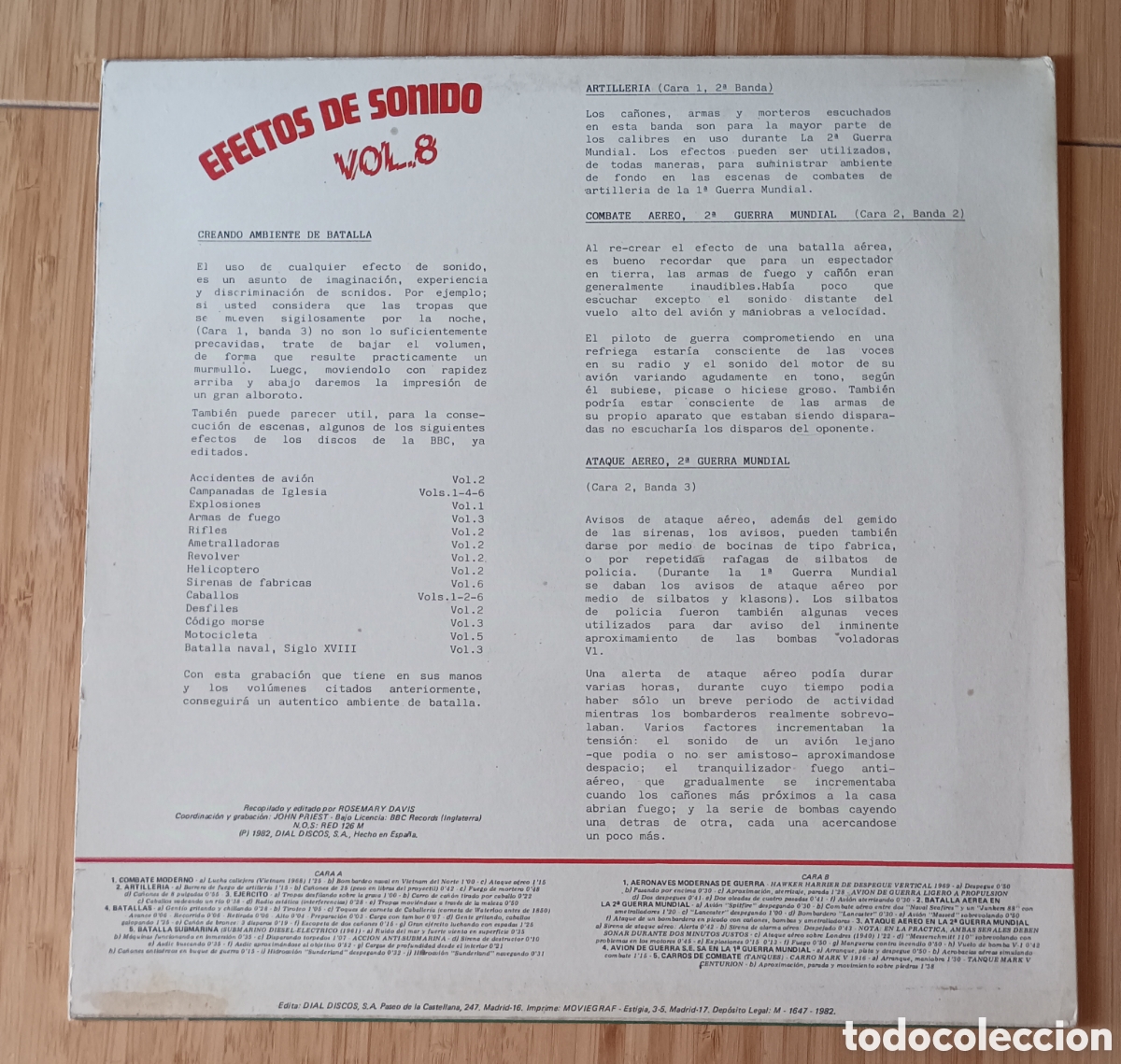 Discos de vinilo: LP EFECTOS DE SONIDO VOL.8 - Foto 2