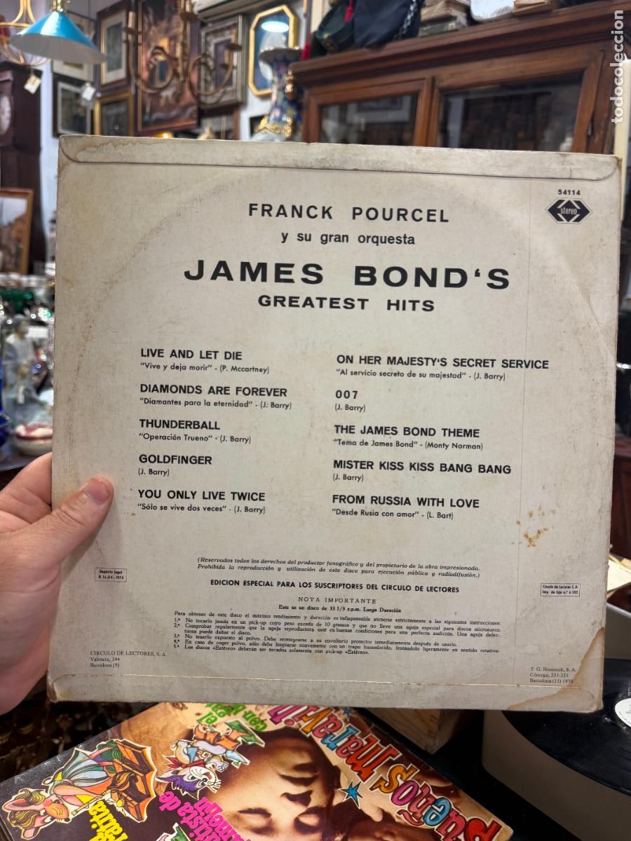 Discos de vinilo: LP JAMES BOND&acute;S - FRANCK POURCEL - Foto 2