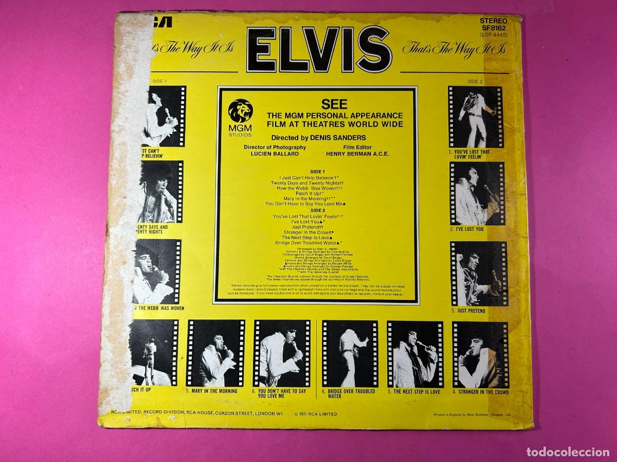 Discos de vinilo: ELVIS PRESLEY - THATS THE WAY IT IS - UK - Foto 2