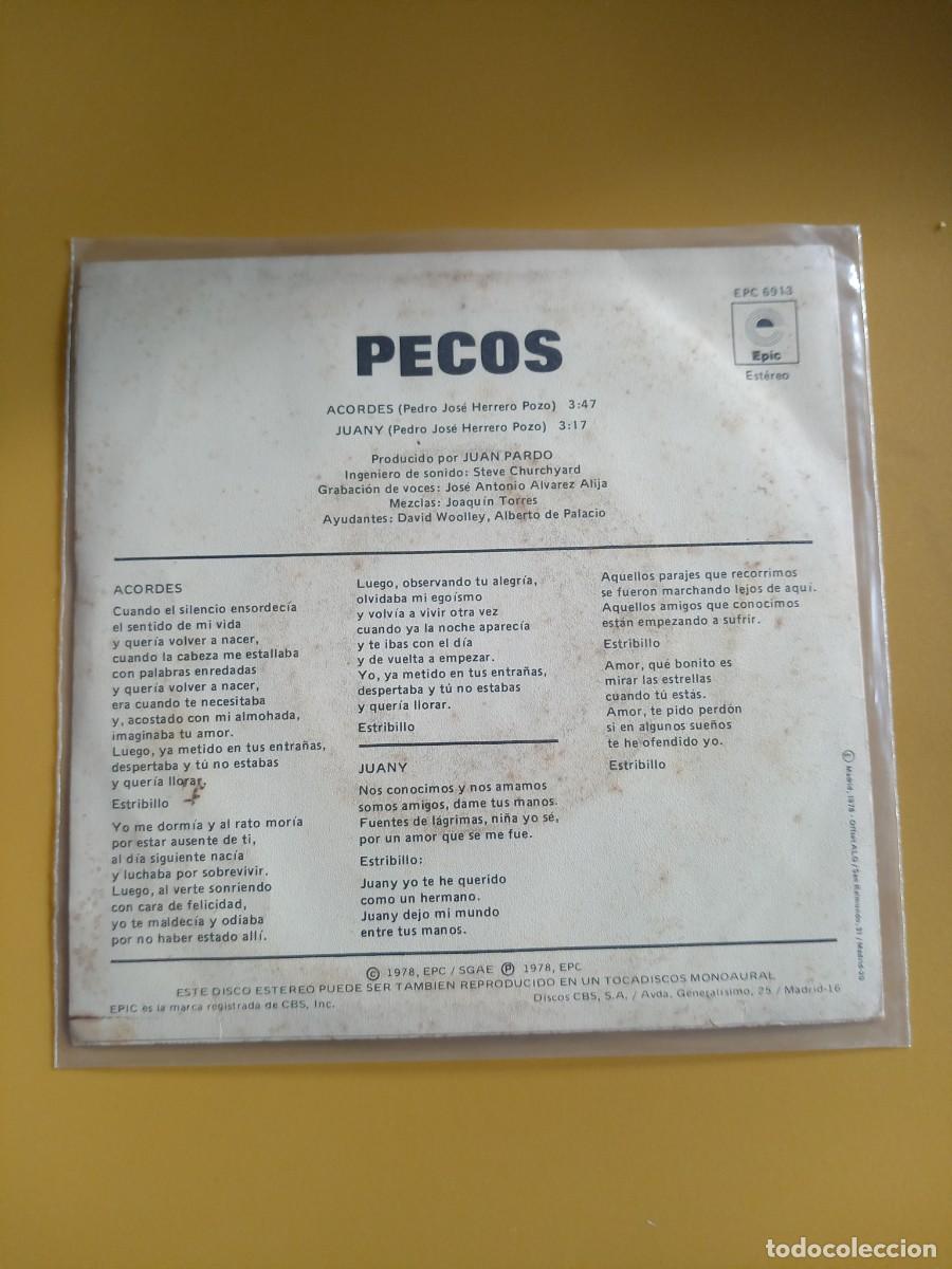 Discos de vinilo: Pecos - Acordes / Juany 1978 - Foto 2