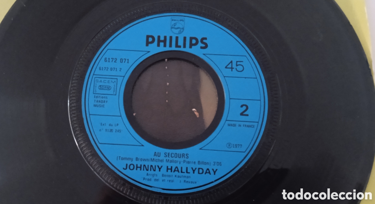 Discos de vinilo: JOHNNY HALLYDAY - Cest la vie (1977) single - Foto 3
