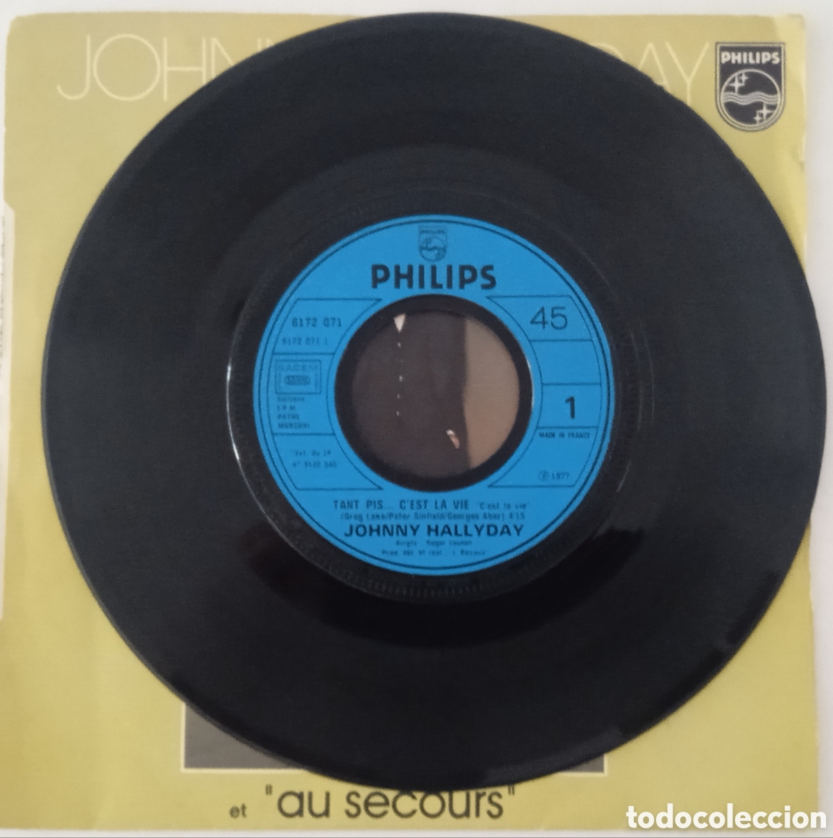 Discos de vinilo: JOHNNY HALLYDAY - Cest la vie (1977) single - Foto 6