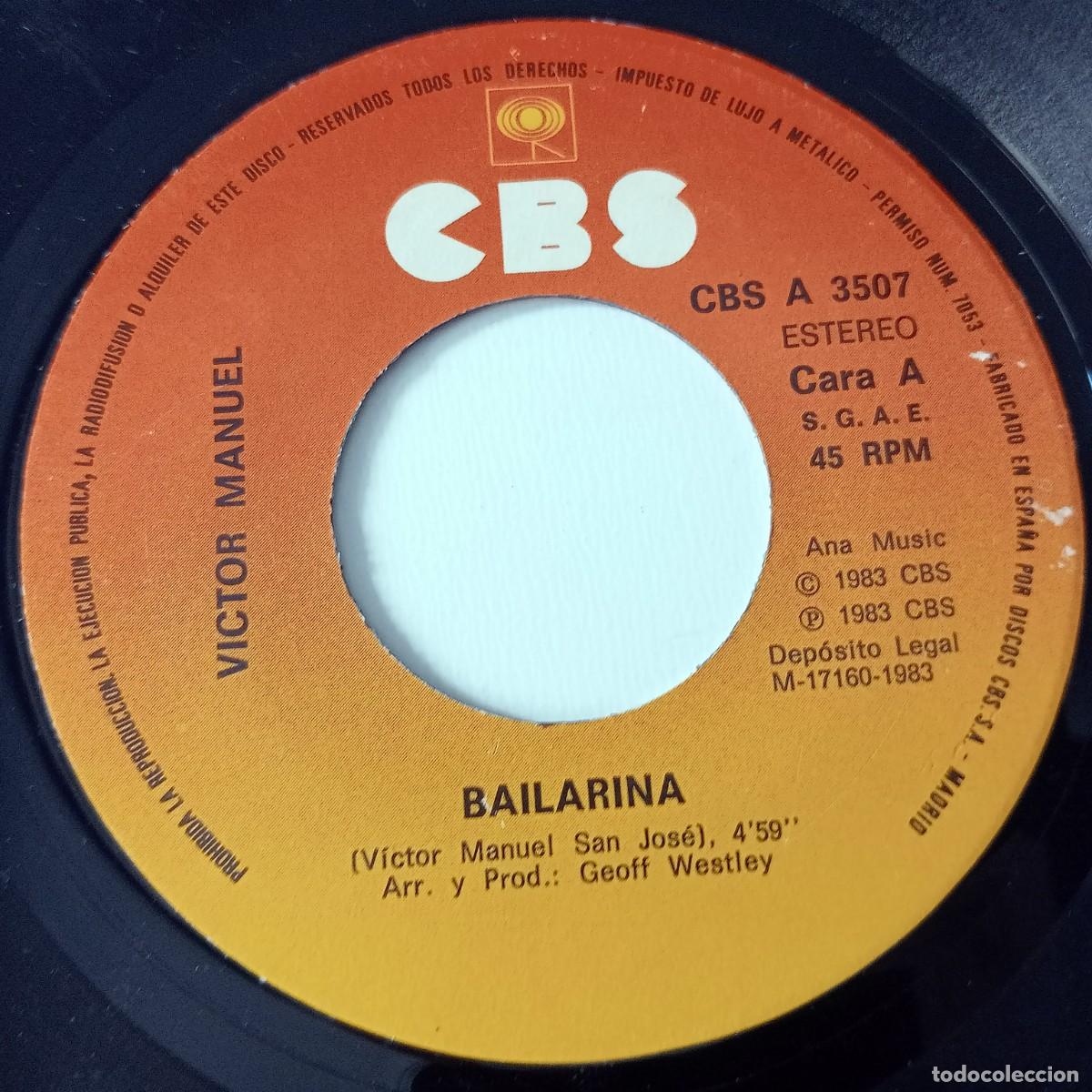 Discos de vinilo: SINGLE VICTOR MANUEL - BAILARINA - Foto 2