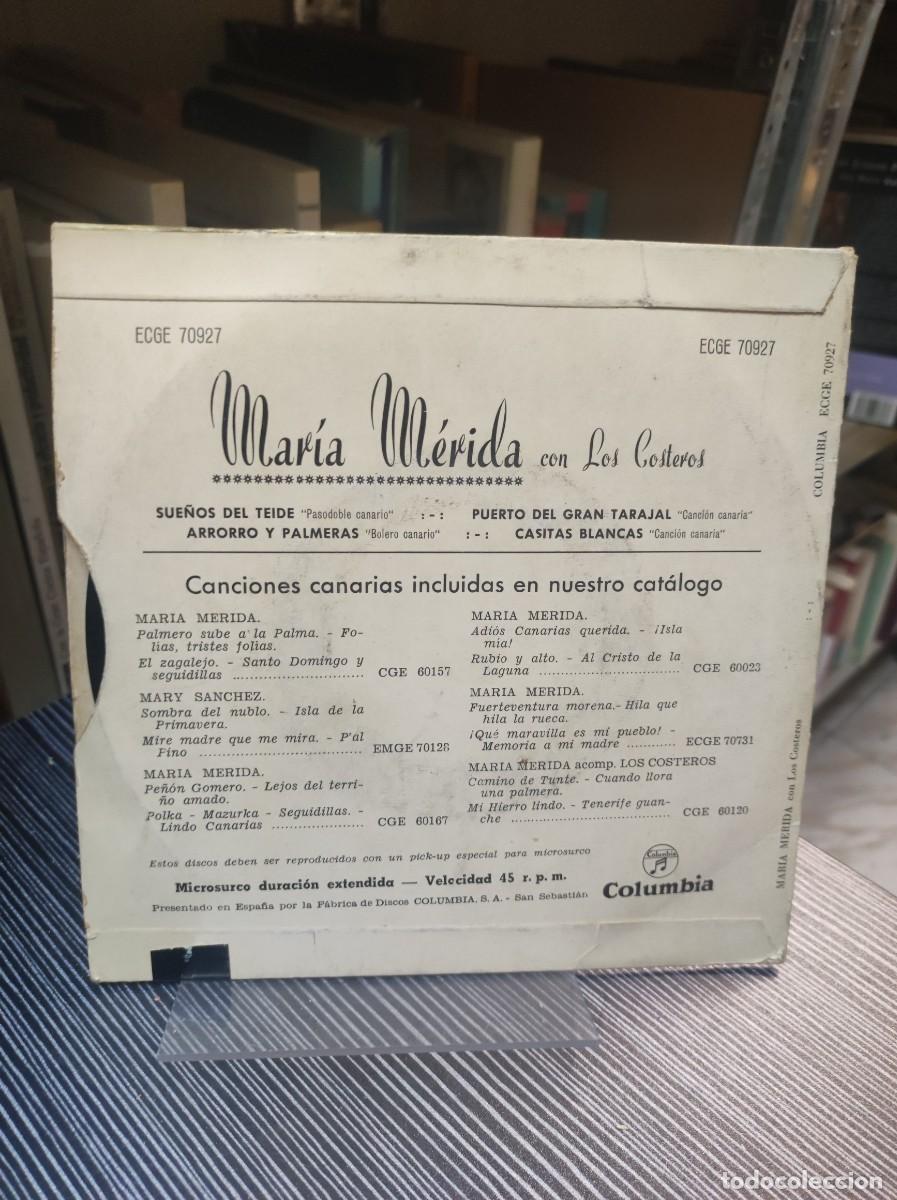Discos de vinilo: MI CANARIA MARIA MERIDA CON LOS COSTEROS - Foto 2