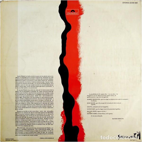 Discos de vinilo: Xavier Ribalta &ndash; Tot Lenyor De Dem&agrave; - Gatefold - Foto 2