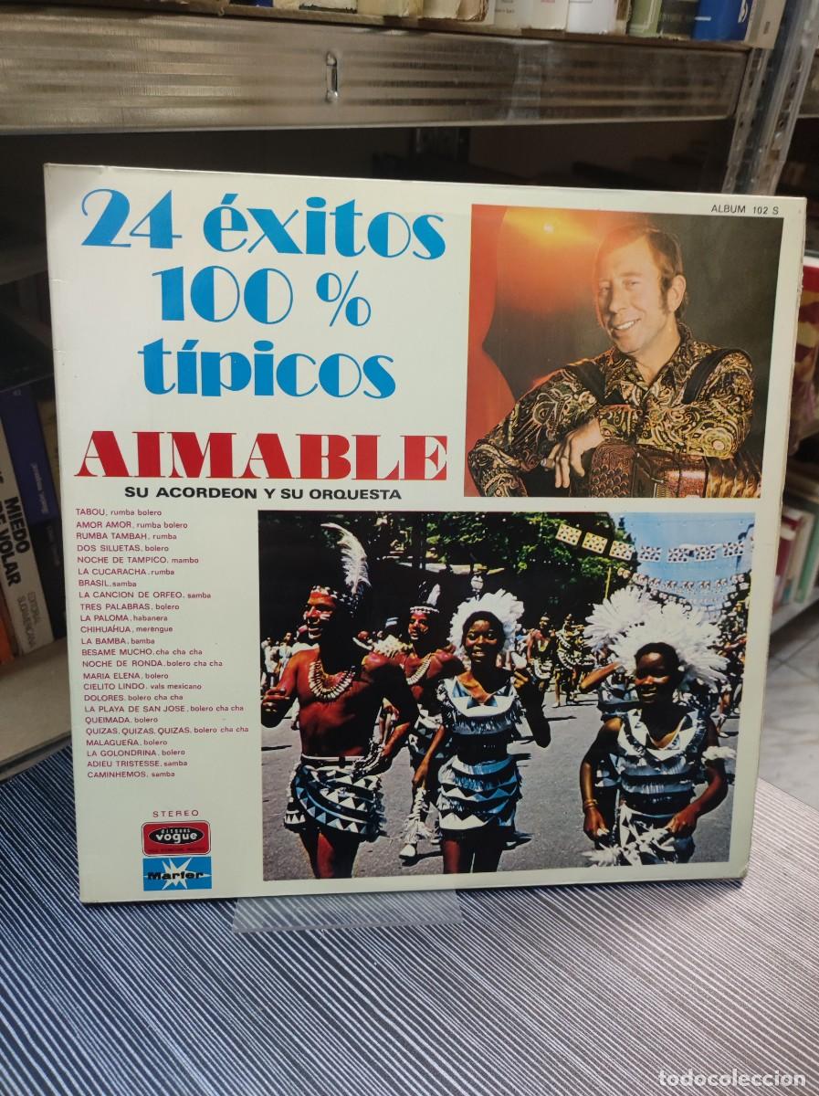 Discos de vinilo: 24 EXITOS 100% TIPICOS AIMABLE - Foto 1