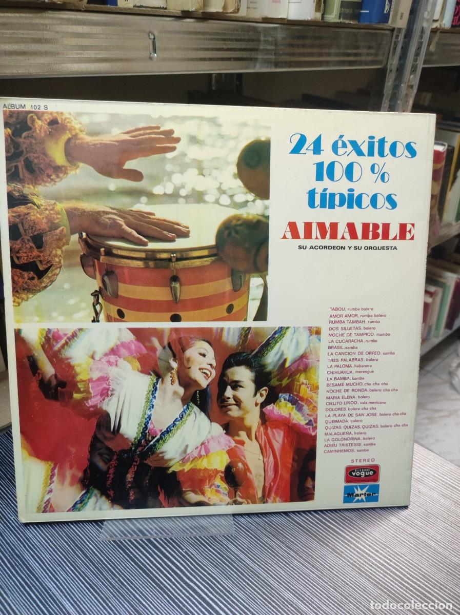 Discos de vinilo: 24 EXITOS 100% TIPICOS AIMABLE - Foto 2