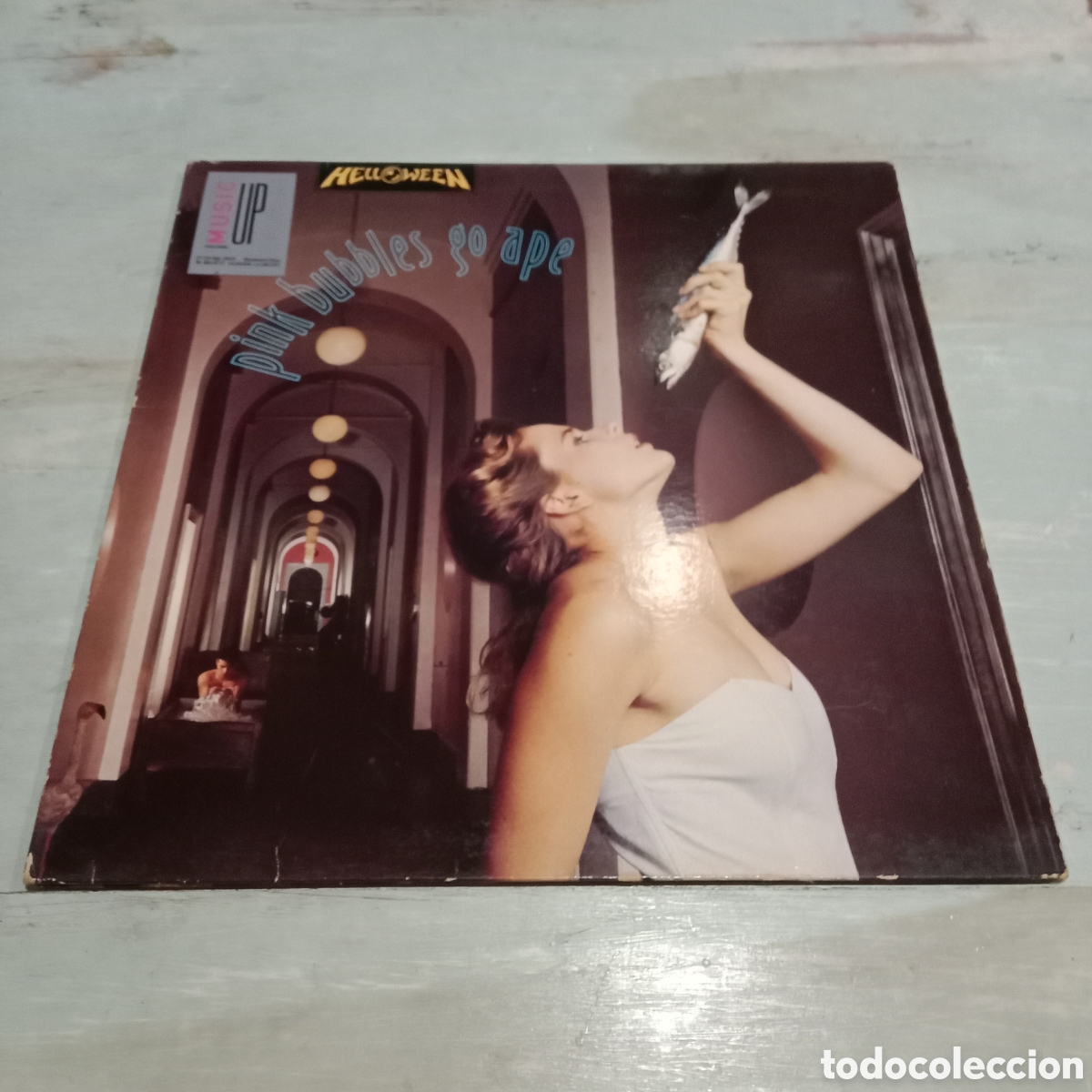 Discos de vinilo: HELLOWEEN - PINK BUBBLES GO APE - LP GATEFOLD - Foto 1