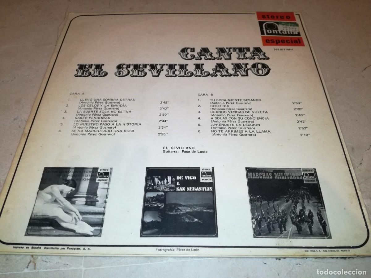 Discos de vinilo: CANTA EL SEVILLANO-ORIGINAL 1969 - Foto 2
