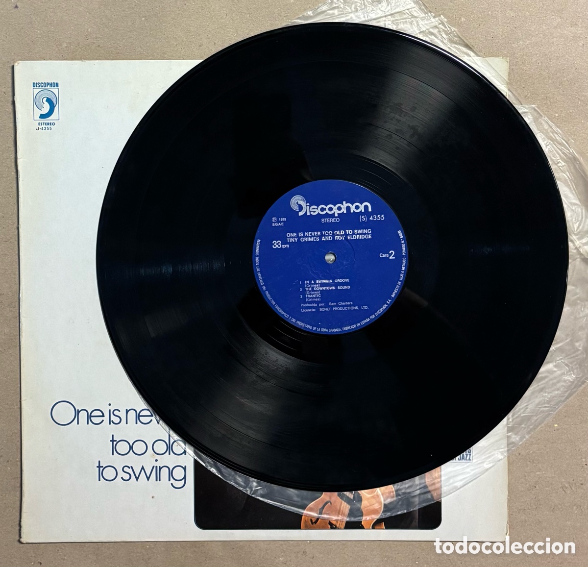 Discos de vinilo: VINILO. TINY GRIMES WITH ROY ELDRIDGE &ldquo;ONE IS NEVER TOO OLD TO SWING&rdquo; (DISCOPHON 1978). - Foto 3