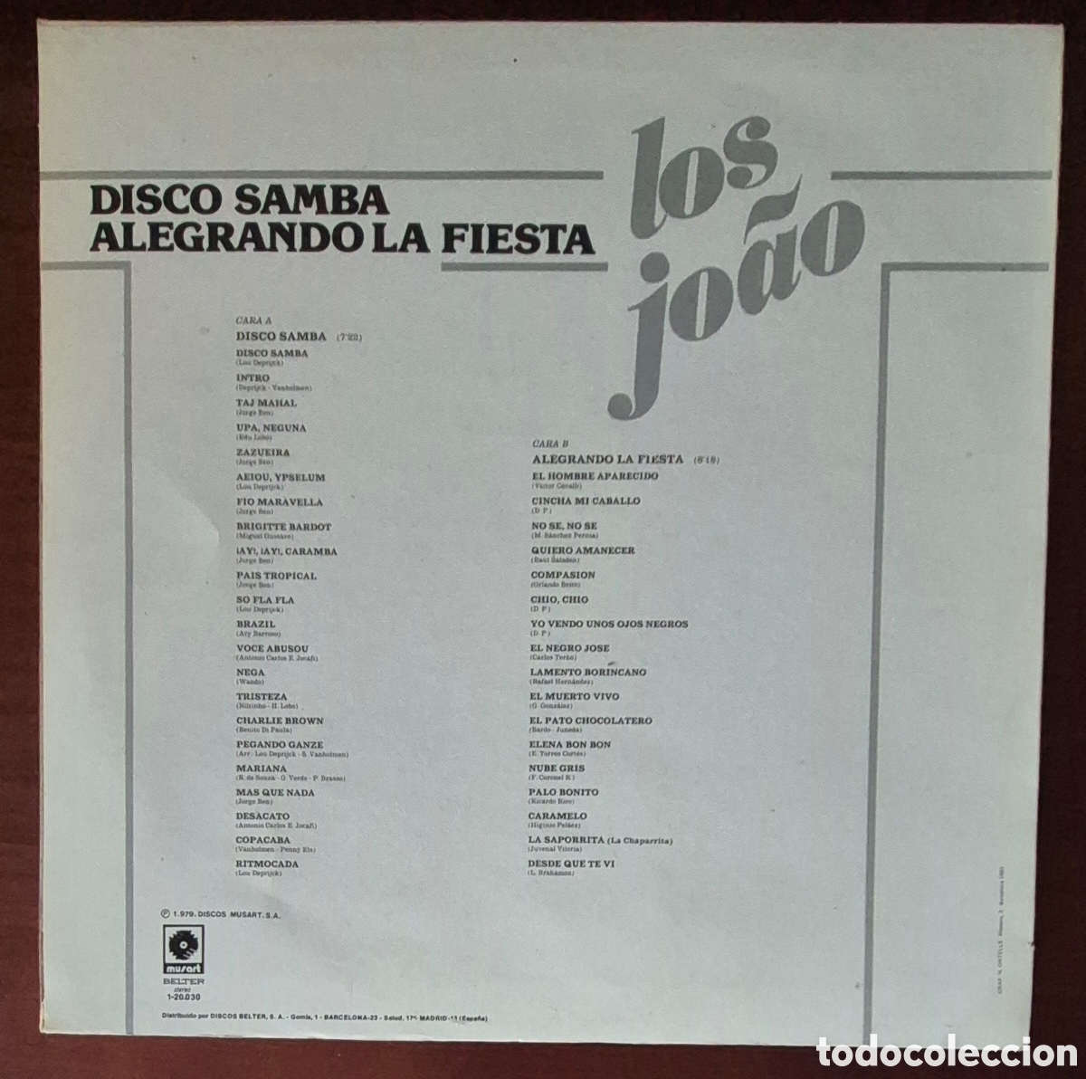 Discos de vinilo: MAXI - LOS JO&Atilde;O - DISCO SAMBA - 1979 ESPA&Ntilde;A - Foto 2