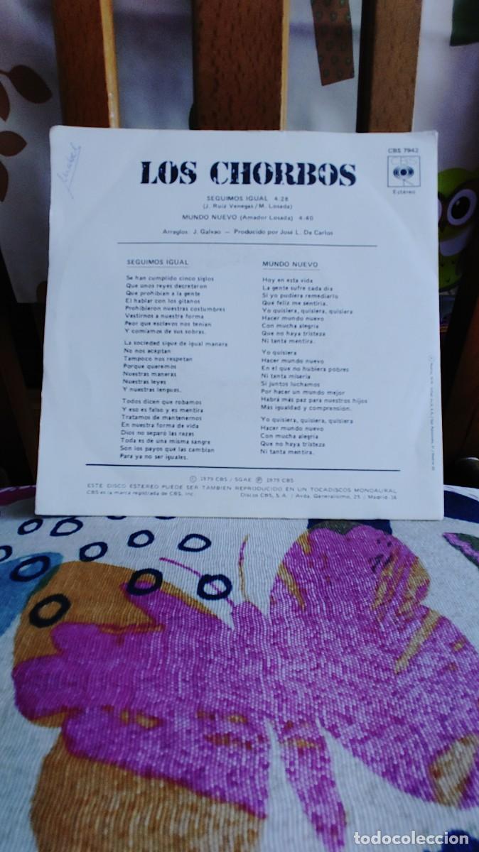 Discos de vinilo: LOS CHORBOS-SINGLE SEGUIMOS IGUAL - Foto 2