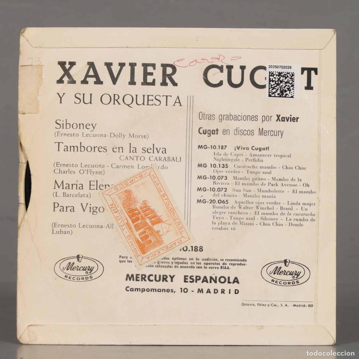 Discos de vinilo: EP. Xavier Cugat - Siboney + 3 - Foto 2
