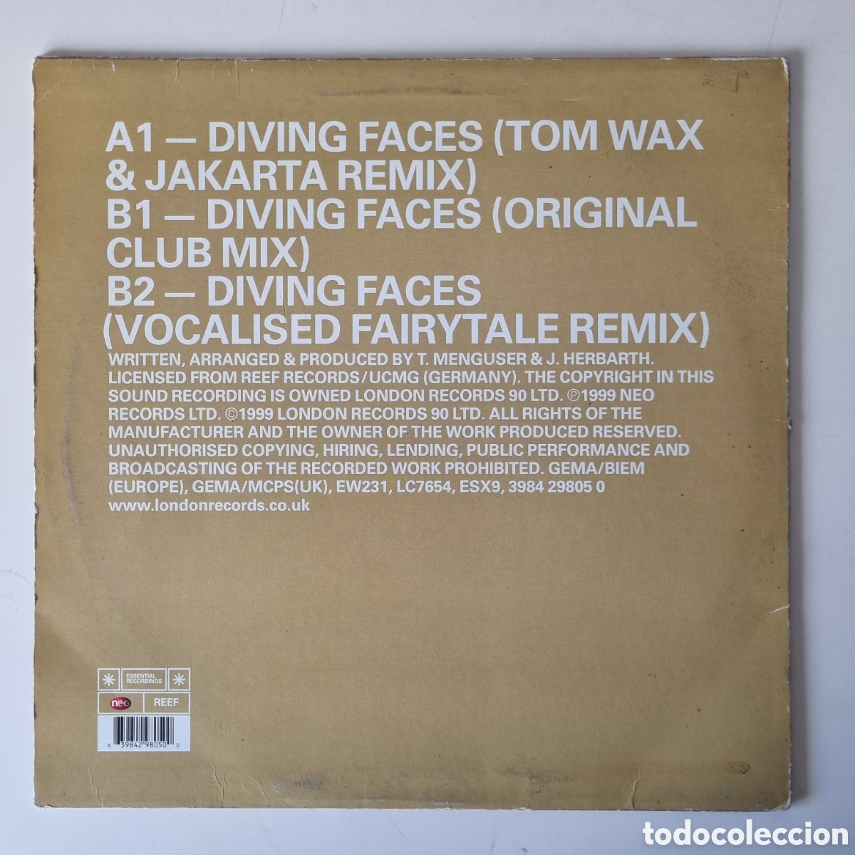 Discos de vinilo: Liquid Child. Diving Faces. Maxi 12&rdquo;. 1999 - Foto 2