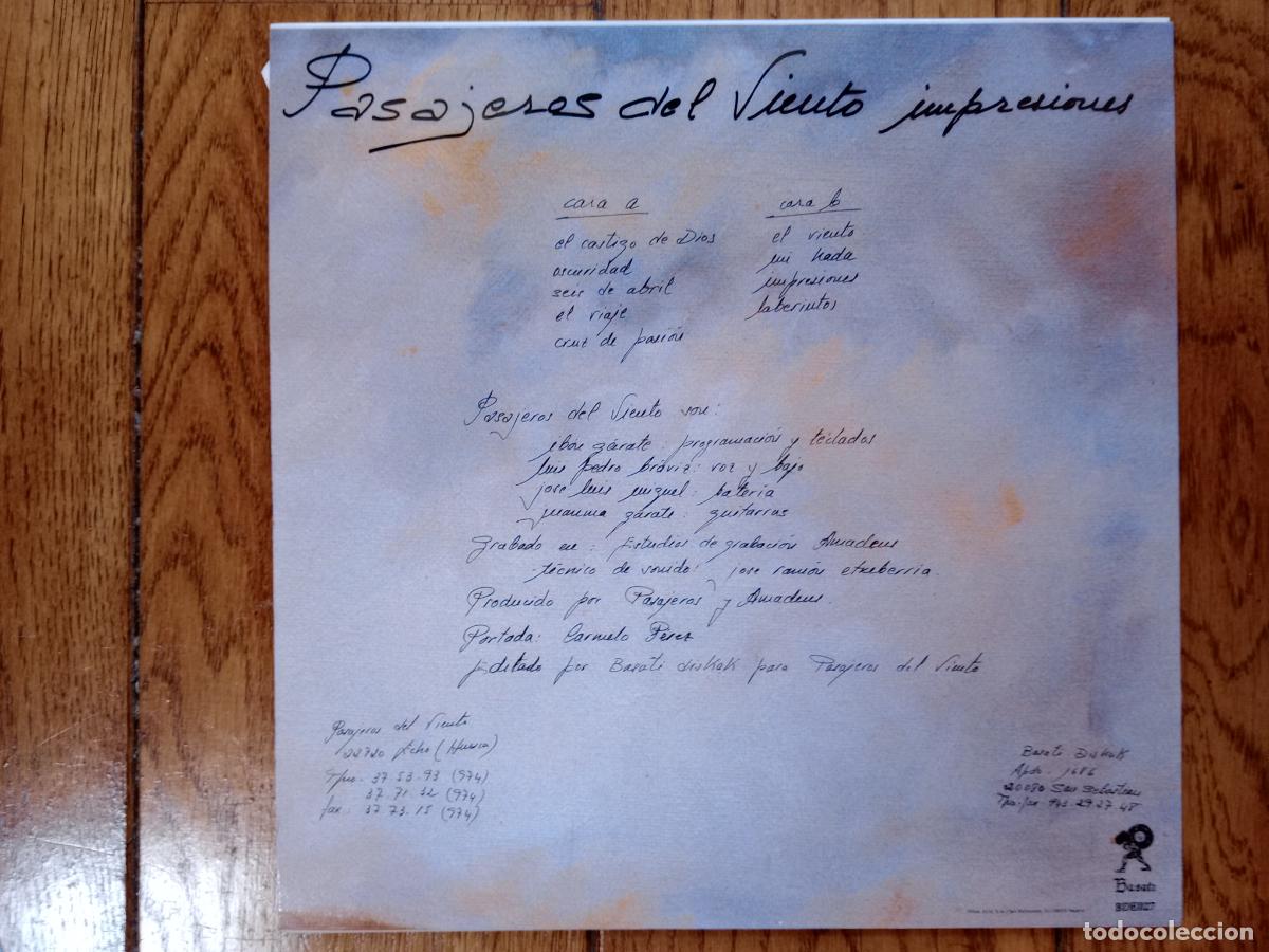 Discos de vinilo: Pasajeros del viento - impresiones - Foto 2