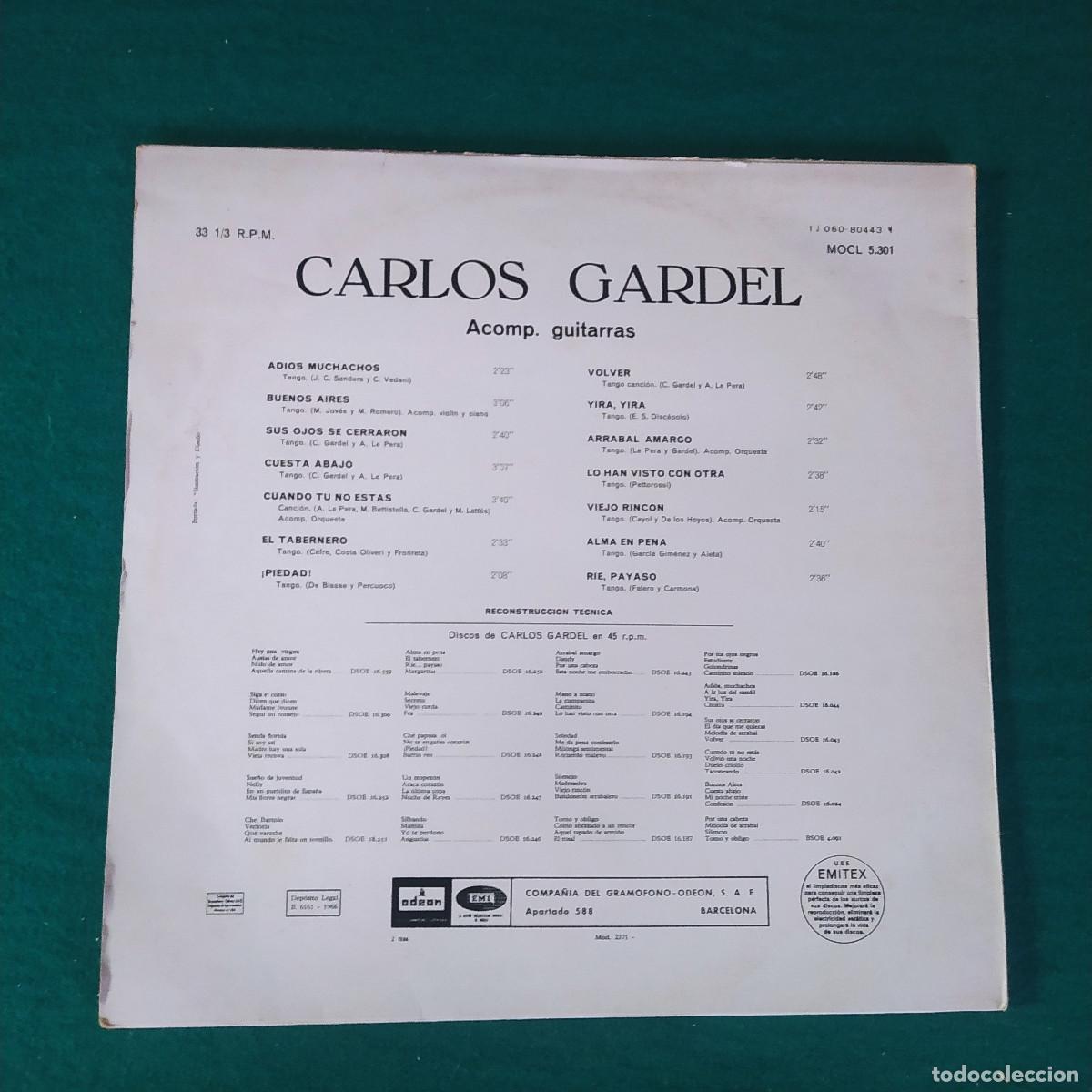 Discos de vinilo: Carlos Gardel &ndash; Carlos Gardel - Foto 2