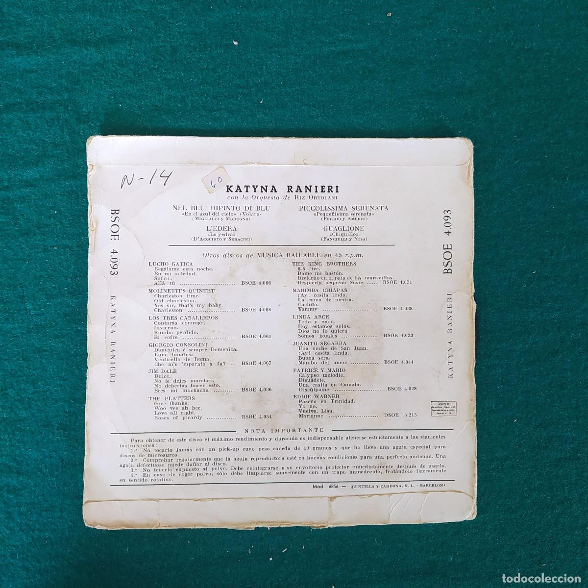 Discos de vinilo: Katyna Ranieri &ndash; Nel Blu, Dipinto Di Blu - Foto 2