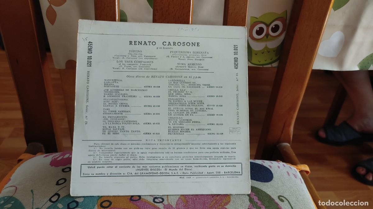 Discos de vinilo: CAROSONE Y SU EXTETO-EP TORERO +3 - Foto 2