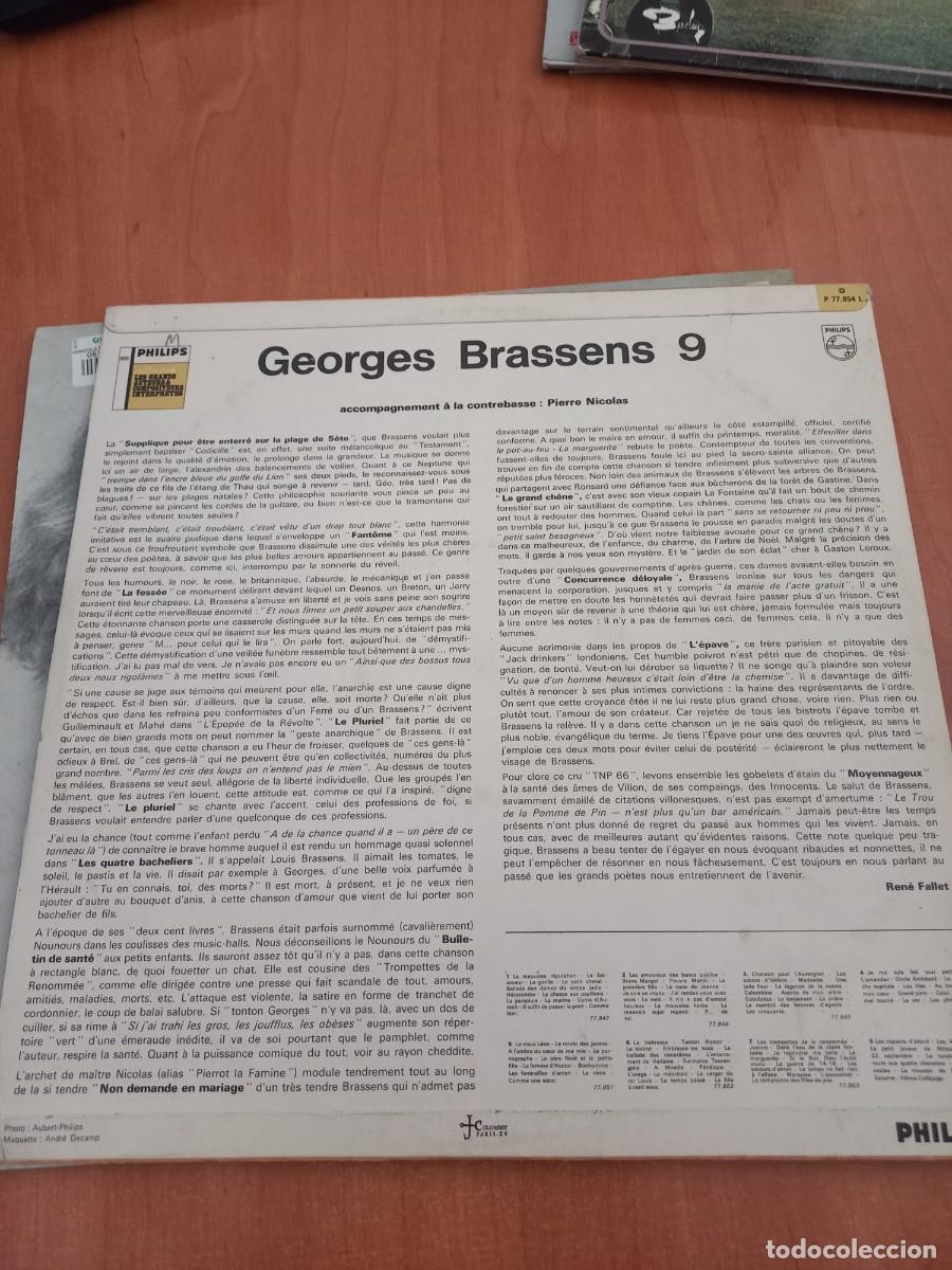 Discos de vinilo: GEORGES BRASSENS IX LP FRANCIA - Foto 2