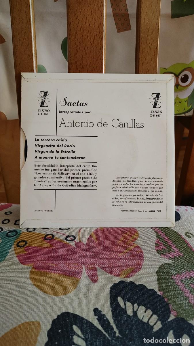 Discos de vinilo: ANTONIO DE CANILLAS-EP SAETAS - Foto 2