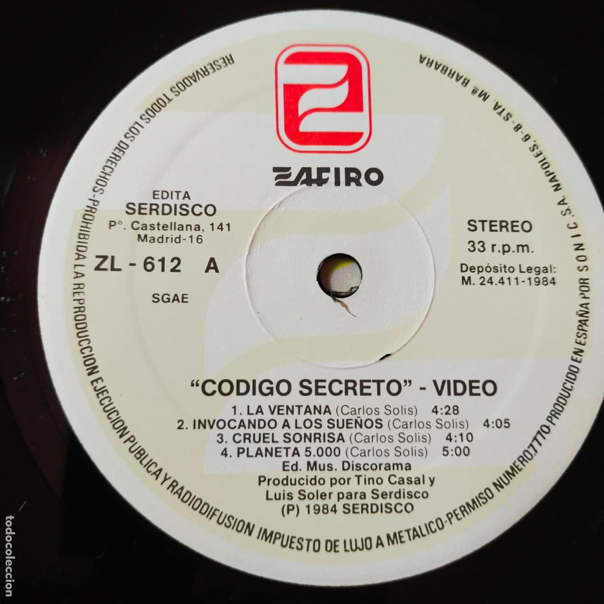 Discos de vinilo: VIDEO- CODIGO SECRETO- LP 1984 + INSERT- DISCO COMO NUEVO. - Foto 4