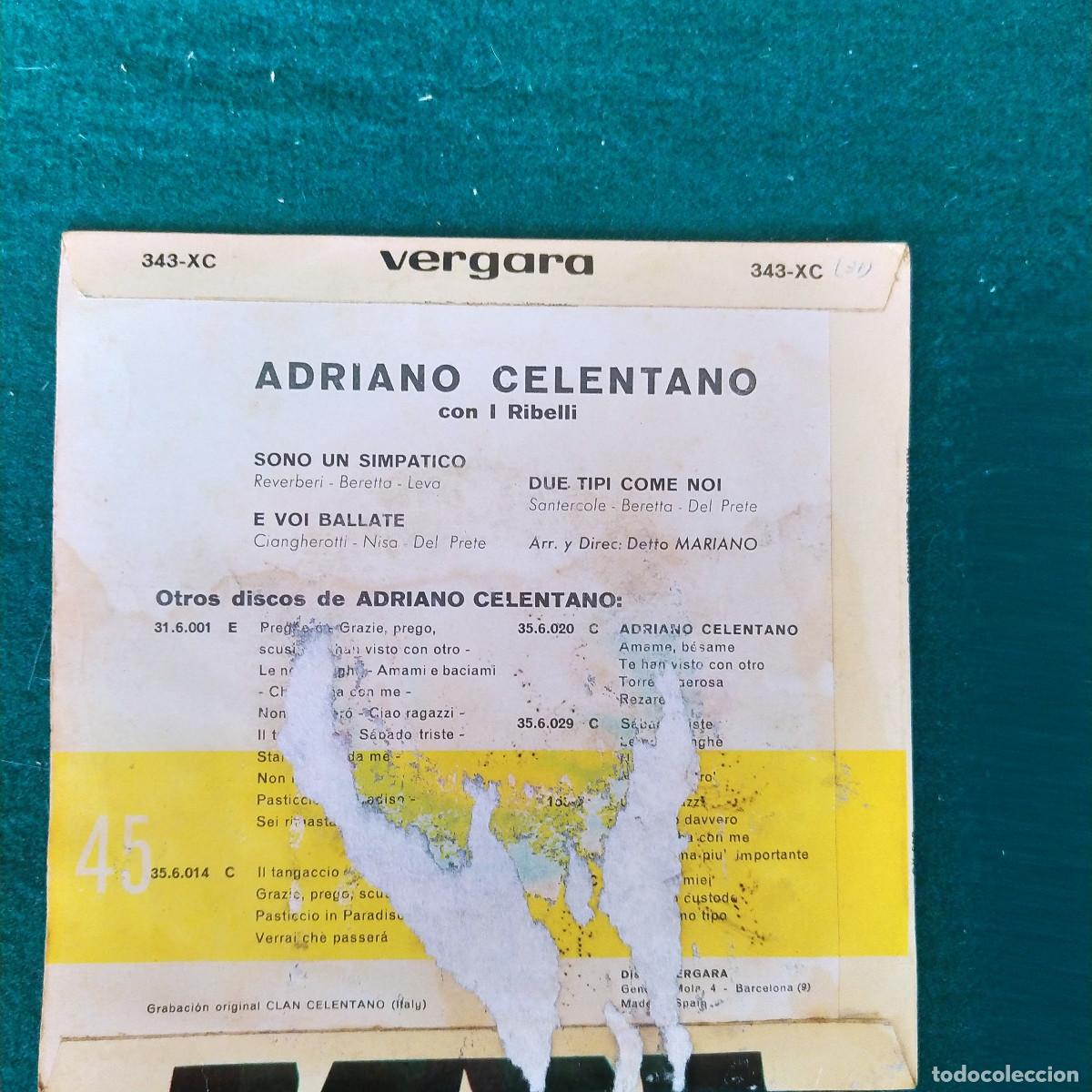 Discos de vinilo: Adriano Celentano &ndash; Sono Un Simpatico - Foto 2