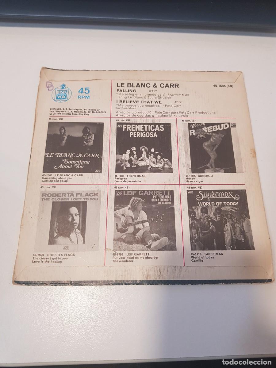 Discos de vinilo: Vinilo Single LE BLANC CARR FALLING - Foto 2
