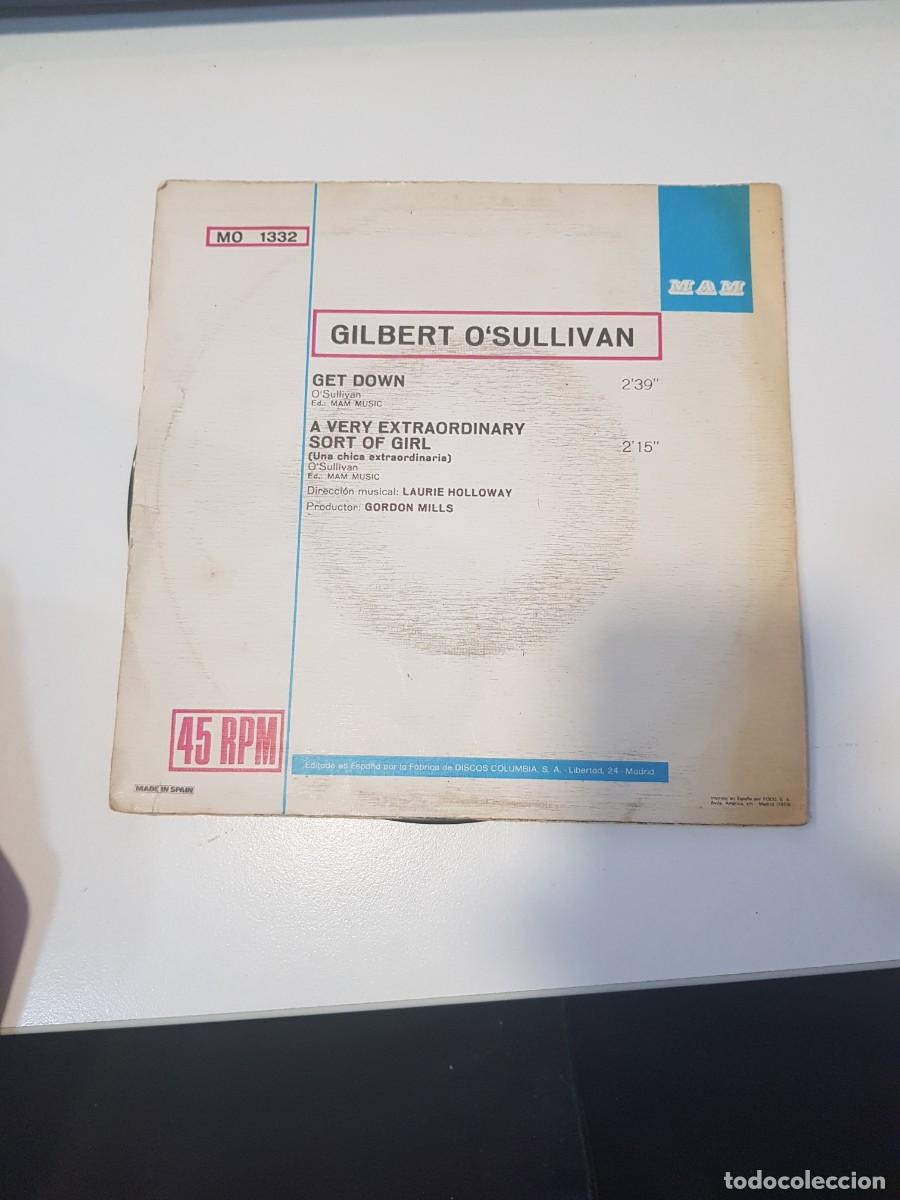 Discos de vinilo: Vinilo Single GILBERT OSULLIVAN GET DOWN - Foto 2