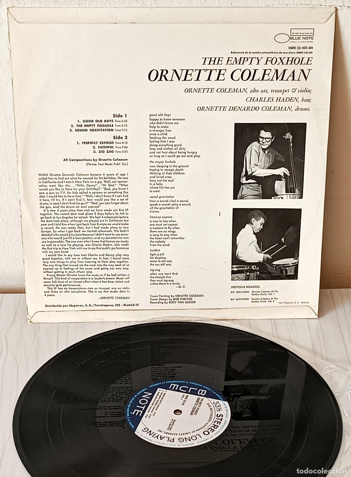 Discos de vinilo: ORNETTE COLEMAN - THE EMPTY FOXHOLE BLUE NOTE - 1967 - Foto 2