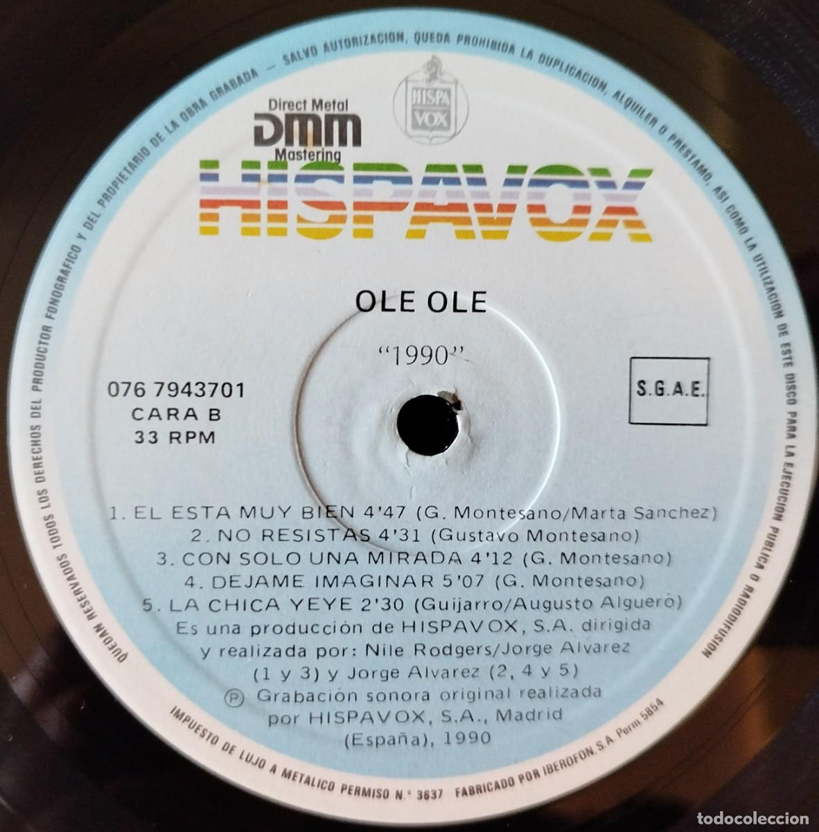 Discos de vinilo: OLE OLE ** 1990 ** VINILO LP MARTA SANCHEZ - Foto 4