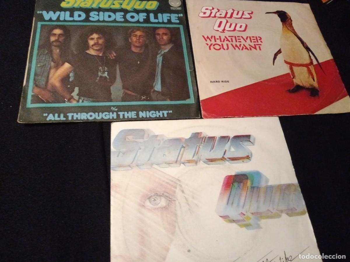 Discos de vinilo: STATUS QUO - LOTE DE TRES SINGLES. - Foto 1