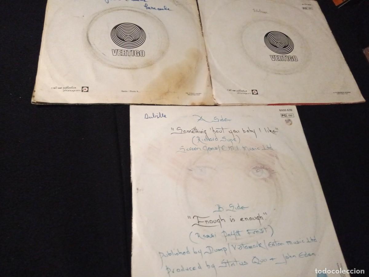 Discos de vinilo: STATUS QUO - LOTE DE TRES SINGLES. - Foto 2