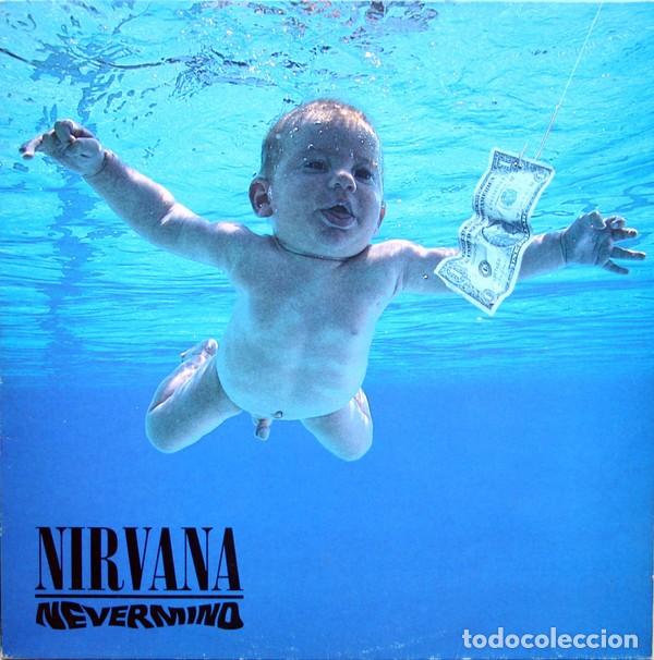 Discos de vinilo: LP Nirvana &lrm;&ndash; Nevermind aut&eacute;ntico Iberofon, texto invertido - Foto 1