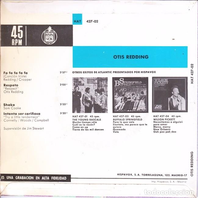 Discos de vinilo: Otis Redding &ndash; Fa fa fa fa; Respect; Shake + 1 &ndash; HISPAVOX 427-02 &ndash; 1967 - Foto 2