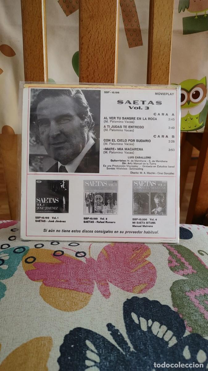 Discos de vinilo: LUIS CABALLERO-EP SAETAS VOL.3 - Foto 2