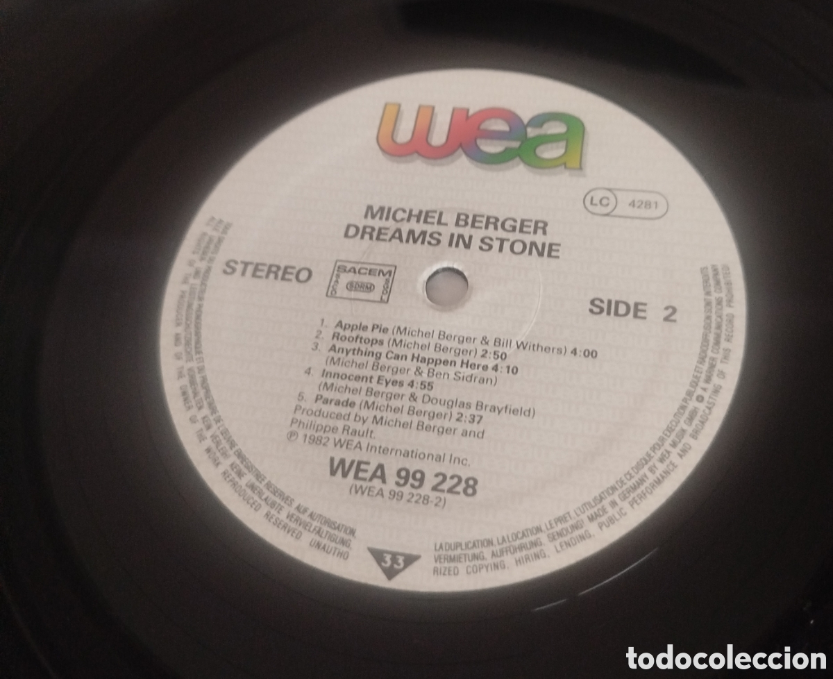 Discos de vinilo: Michel Berger - dreams in stone - Foto 3