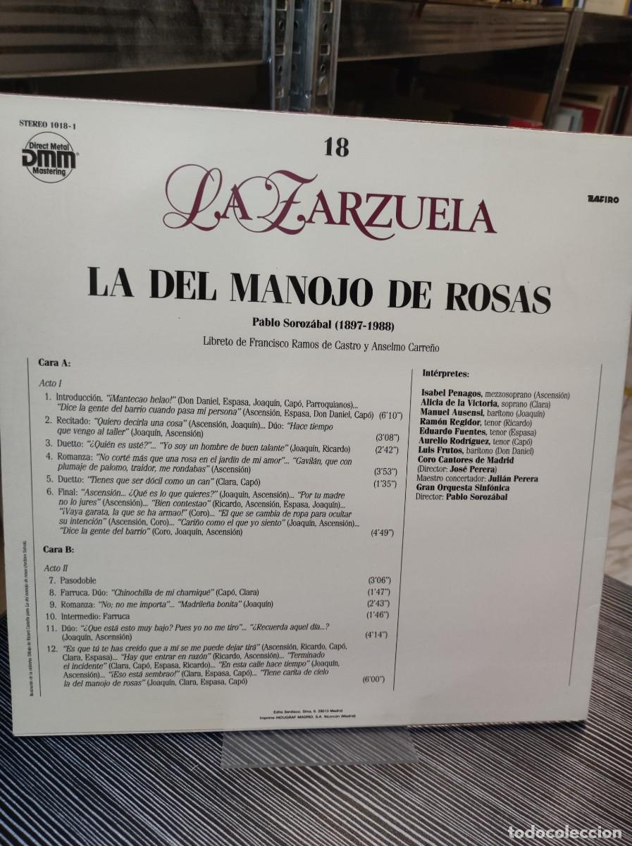 Discos de vinilo: LA ZARZUELA LA DEL MANOJO DE ROSAS - Foto 2