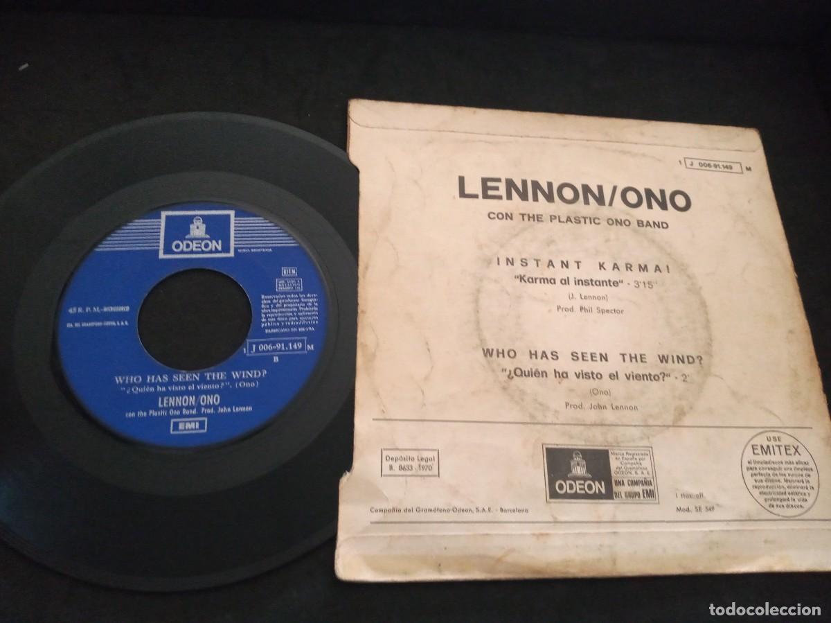 Discos de vinilo: JOHN LENNON - INSTANT KARMA - SINGLE. - Foto 2