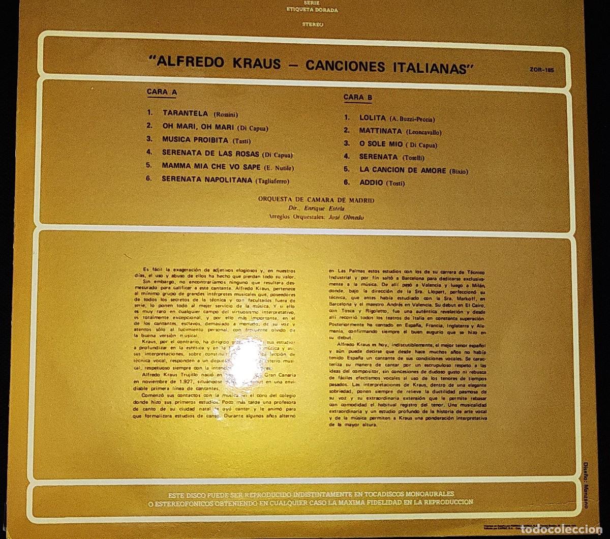 Discos de vinilo: 2 DISCOS (LP) ALFREDO KRAUS - Foto 4